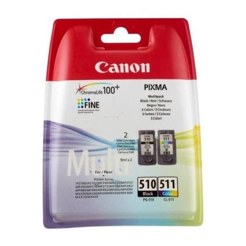 Canon spausdinimo kasetė juoda / spalva (2970B010 / PG510+CL511) (Dviguba pakuotė, multipack)