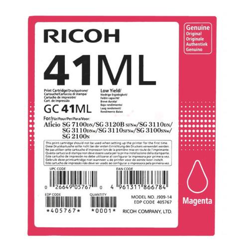 Ricoh spausdinimo kasetė magenta (405767 / GC41ML)