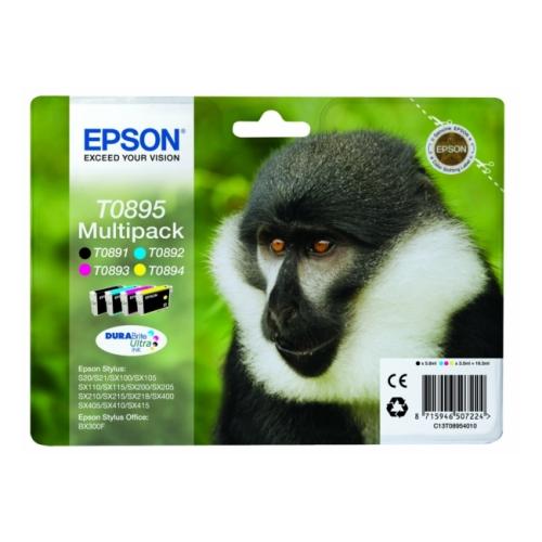 Epson spausdinimo kasetė juoda / žydra / magenta / geltona (C13T08954011 / T0895) (multipack)