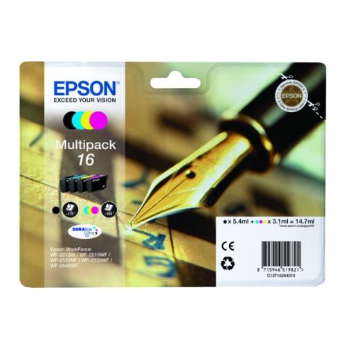 Epson spausdinimo kasetė juoda / žydra / magenta / geltona (C13T16264010 / 16) (multipack)