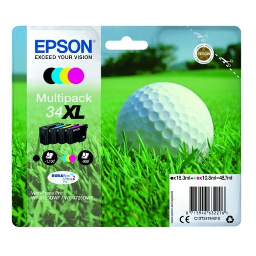 Epson spausdinimo kasetė juoda / žydra / magenta / geltona (C13T34764010 / 34XL) (multipack, high capacity)