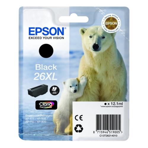 Epson spausdinimo kasetė juoda (C13T26214012 / 26XL) (high capacity)