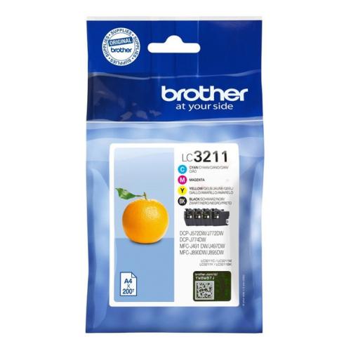 Brother spausdinimo kasetė juoda / žydra / magenta / geltona (LC3211VALDR) (multipack)