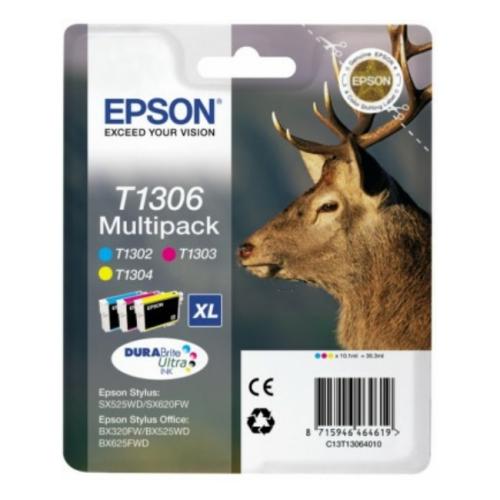 Epson spausdinimo kasetė žydra / magenta / geltona (C13T13064012 / T1306) (multipack)