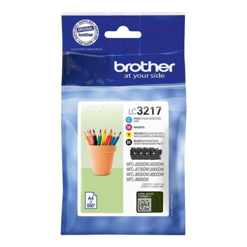 Brother spausdinimo kasetė juoda / žydra / magenta / geltona (LC3217VALDR) (multipack)