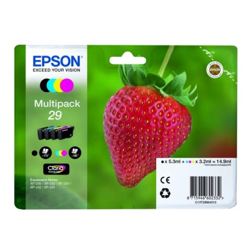 Epson spausdinimo kasetė juoda / žydra / magenta / geltona (C13T29864012 / 29) (multipack)