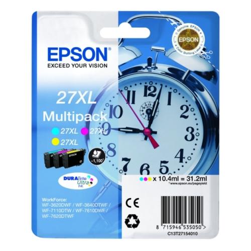 Epson spausdinimo kasetė žydra / magenta / geltona (C13T27154012 / 27XL) (multipack, high capacity)