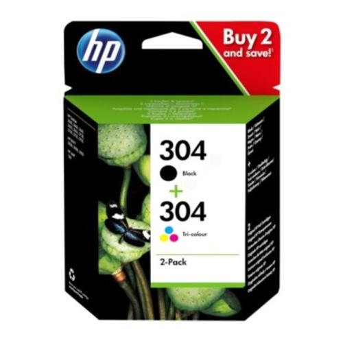 HP spausdinimo kasetė juoda / spalva (3JB05AE / 304) (Dviguba pakuotė, multipack)