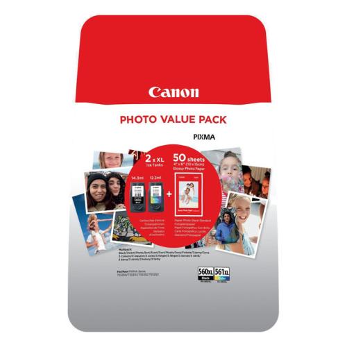 Canon rašalo kasetė / fotopopierius juoda / spalva (3712C004 / PG560XL+CL561XL) (Dviguba pakuotė, multipack)