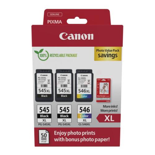 Canon spausdinimo kasetė juoda / spalva (8286B015 / PG545XL+CL546XL) (Dviguba pakuotė, multipack, high capacity)