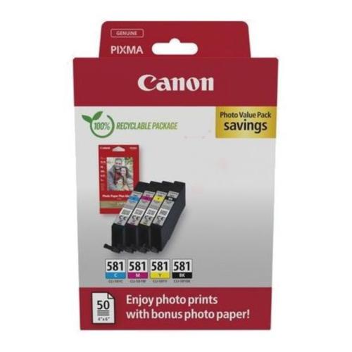 Canon rašalo kasetė / fotopopierius juoda / žydra / magenta / geltona (2106C006 / CLI581) (multipack)