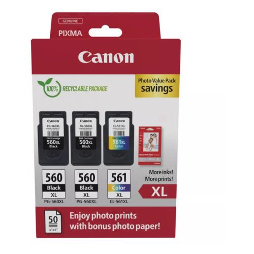 Canon spausdinimo kasetė juoda / spalva (3712C012 / PG560XL+CL561XL) (multipack)