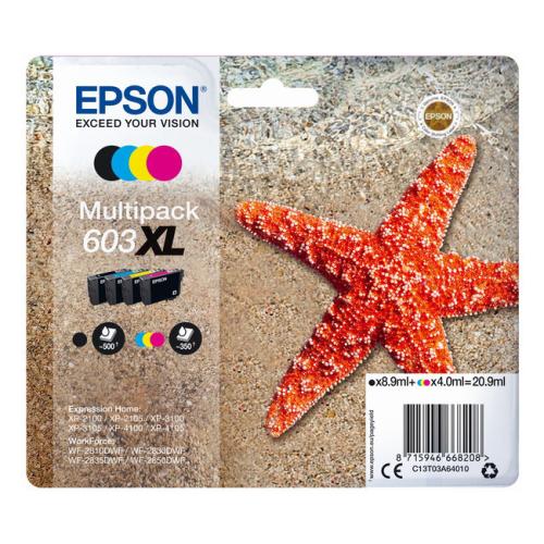 Epson spausdinimo kasetė juoda / žydra / magenta / geltona (C13T03A64010 / 603XL) (multipack, high capacity)