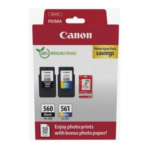 Canon spausdinimo kasetė juoda / spalva (3713C008 / PG560+CL561) (Dviguba pakuotė, multipack)