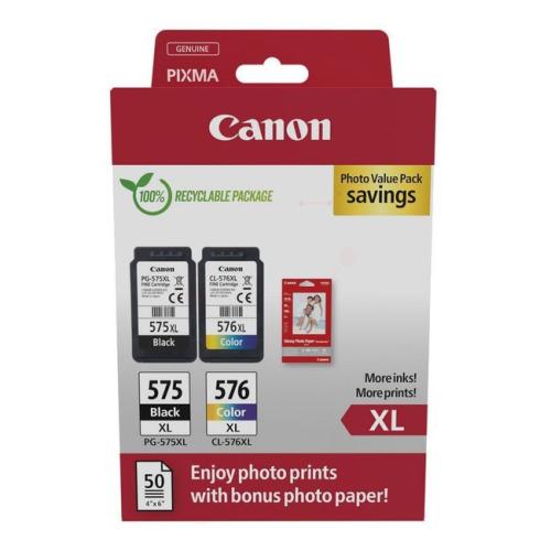 Canon spausdinimo kasetė juoda / spalva (5437C006 / PG575XL+CL576XL) (Dviguba pakuotė, multipack, high capacity)