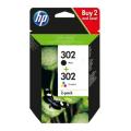 HP spausdinimo kasetė juoda / spalva (X4D37AE / 302) (Dviguba pakuotė, multipack)